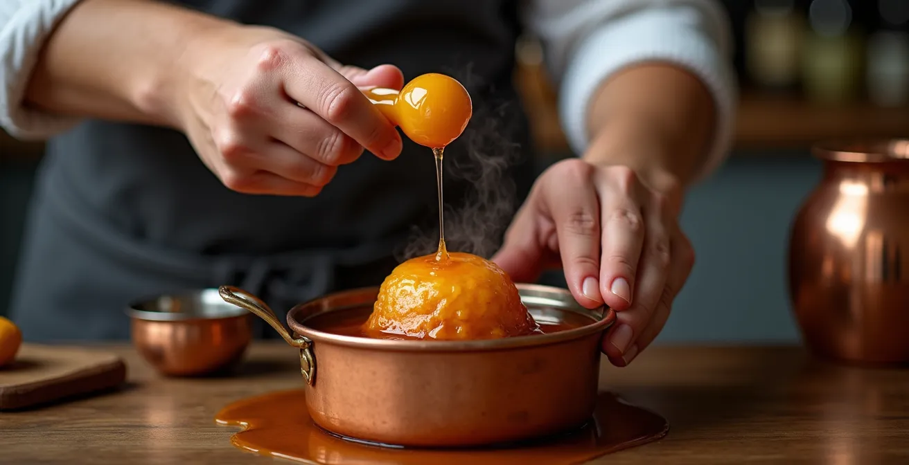 Tecnica di immersione del babà nella bagna al rum
