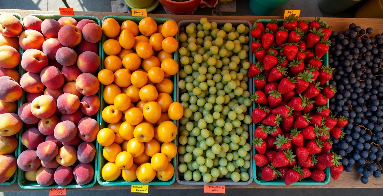 Rappresentazione visiva della matrice di scelta per l'acquisto consapevole di frutta